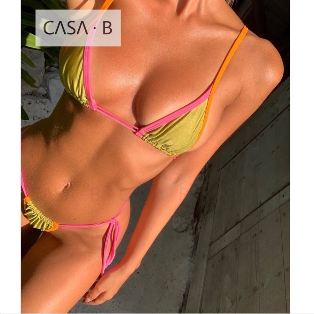 5⭐️CASA B| The Cabo Verde Triangle Color Block Bikini Set